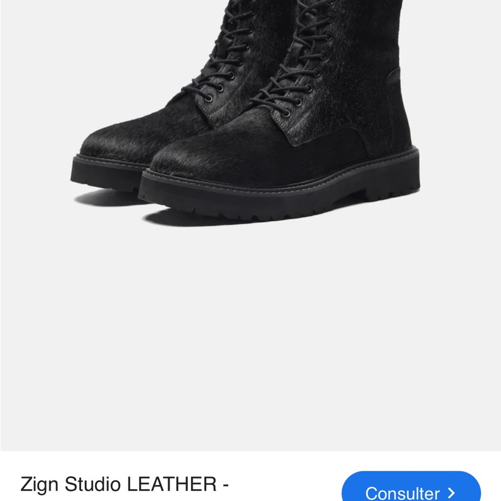 Black Leather woman pony style Boots size:7